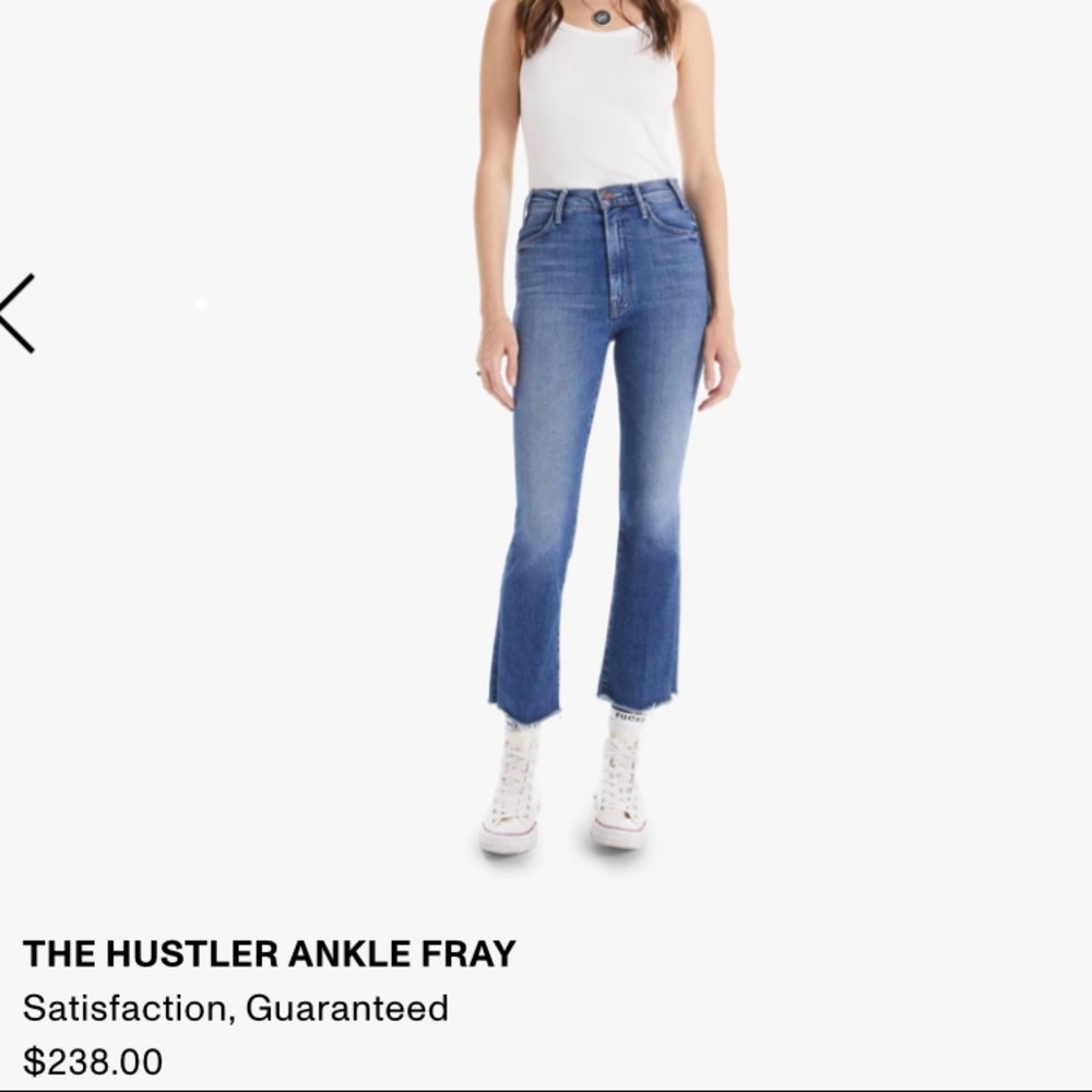 MOTHER The Hustler jeans Ankle Fray- high rise ankle cropped jeans. Size 30